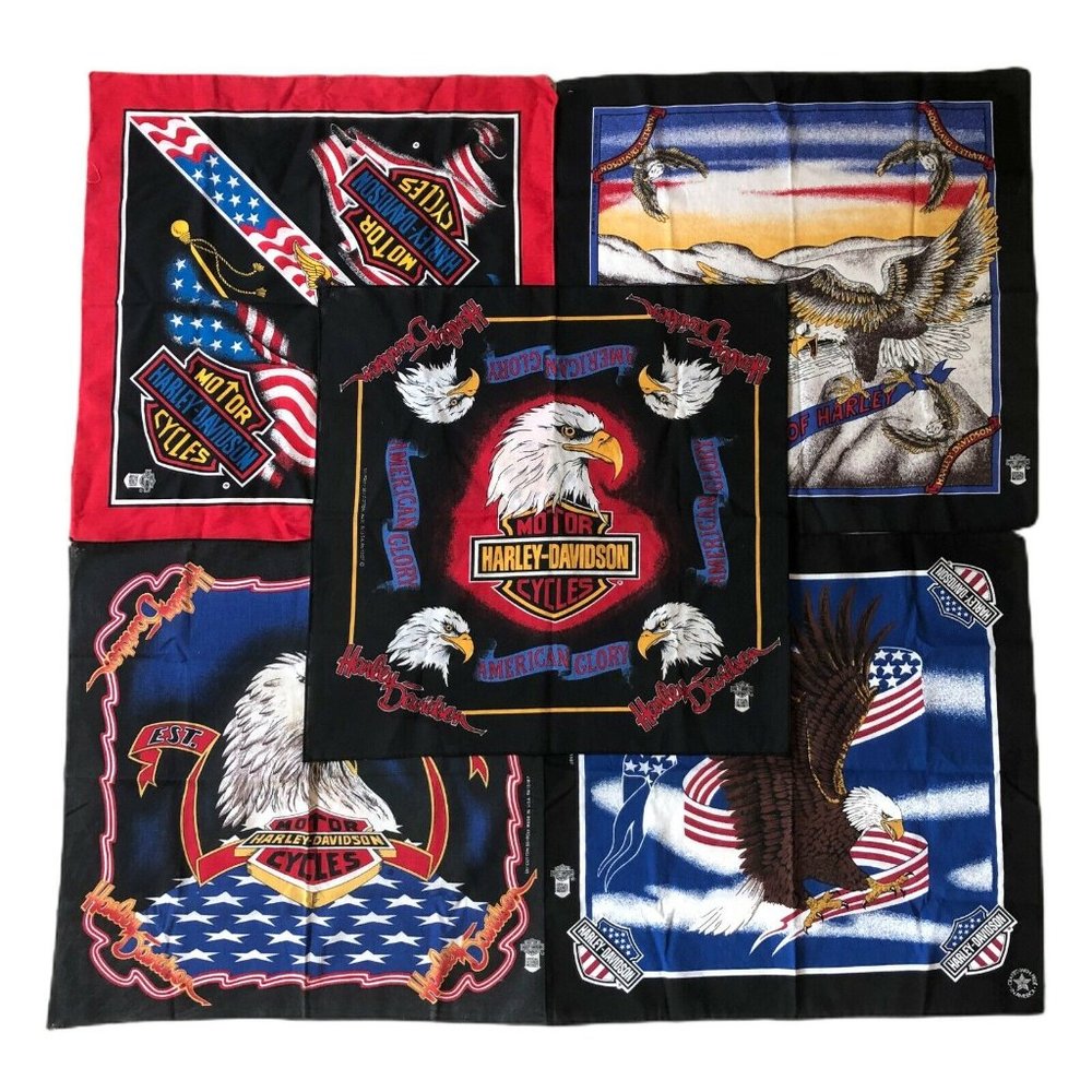 Vintage Harley Davidson Motorcycle Bandana Lot